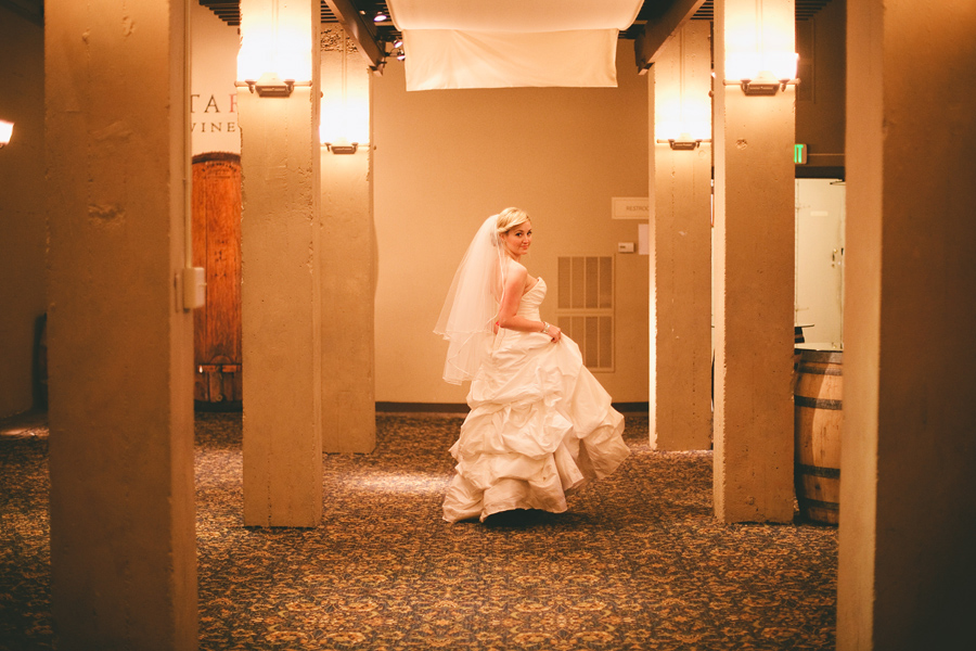 Bride dances in the reception room at Los Gatos wedding venue.