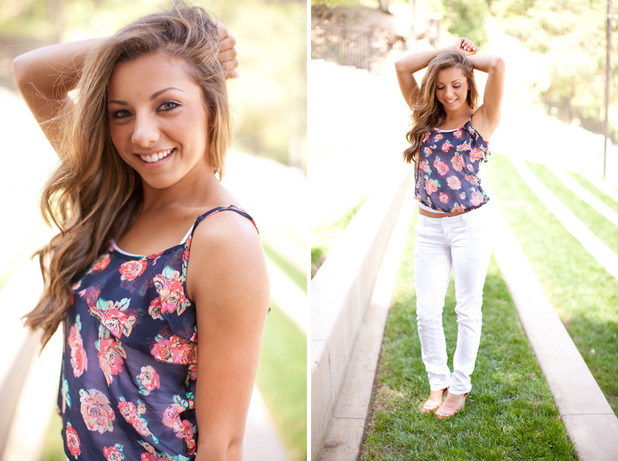 Kristina stands at the amphitheater in Gilroy for her senior portraits.