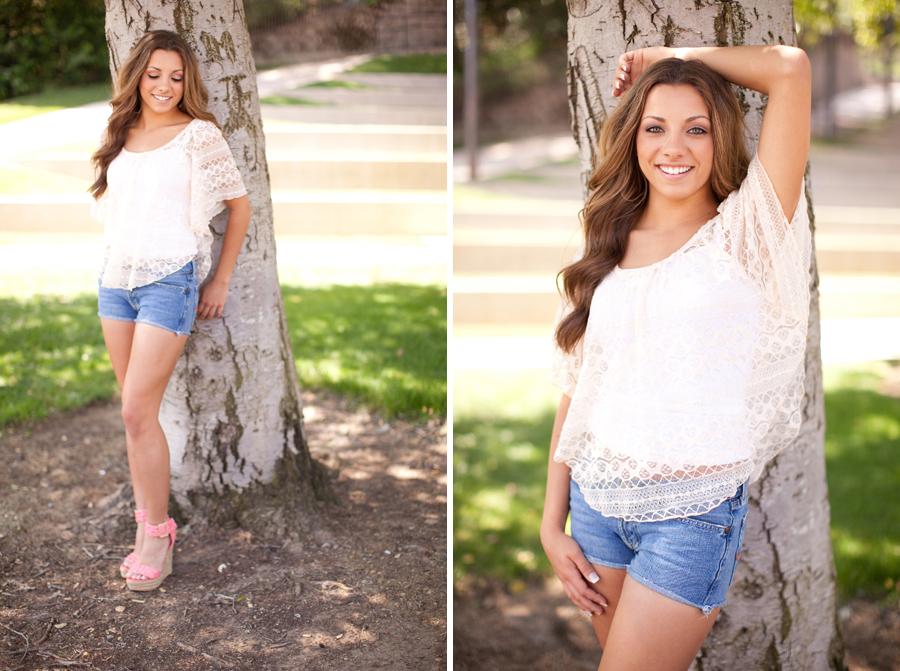 Kristina laughs while taking her senior portraits for Gilroy High School.