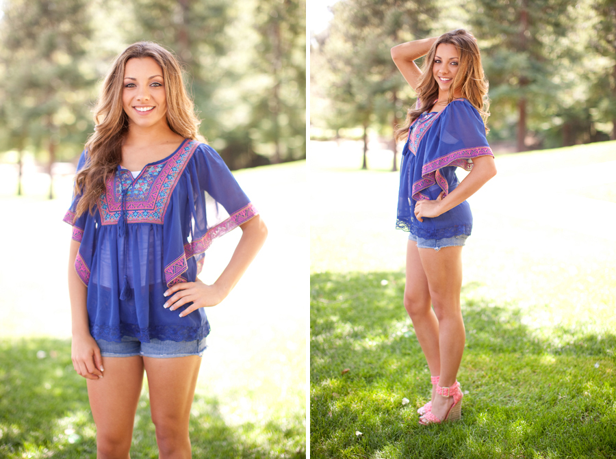 Kristina poses at the Gilroy park for her senior portraits.