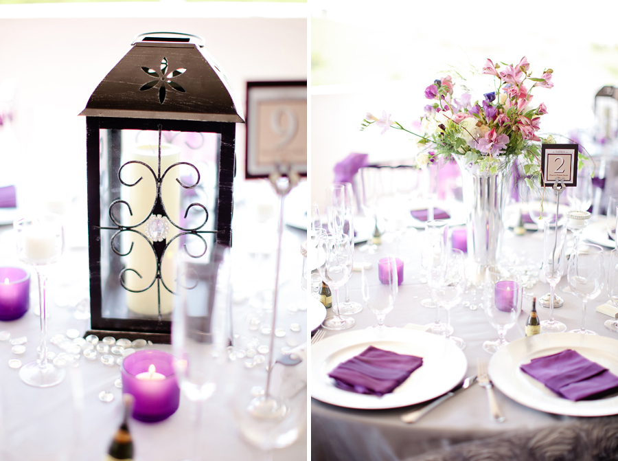 Lanterns and flowers were the centerpieces at the Morgan Hill wedding reception.