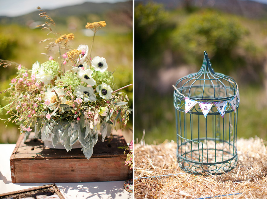 Birdcage for wedding cards and flower arrangements at Santa Margarita Ranch.