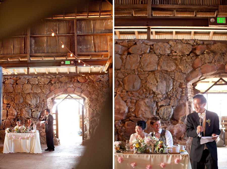 The father of the bride gives a toast in Santa Margarita.