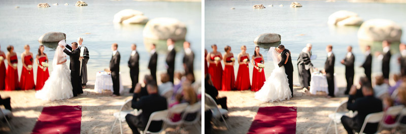 A beautiful wedding held at the Sand Harbor State Park at Incline Village in Lake Tahoe.