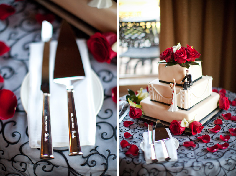 The beautiful cake for the Lake Tahoe wedding at the Chateau at Incline Village.
