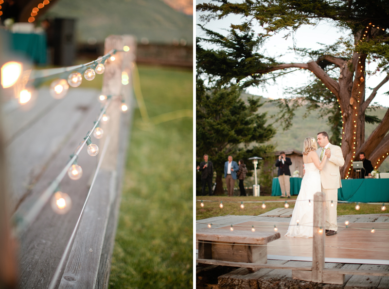 The couple shares their 1st dance at Point 16 in Big Sur.