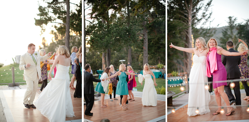 Wedding guests finish the night dancing as the sunset over Big Sur at Point 16.