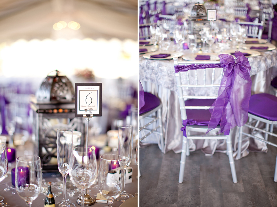 The Willow Heights Mansion was decorated in purple and silver for the wedding.