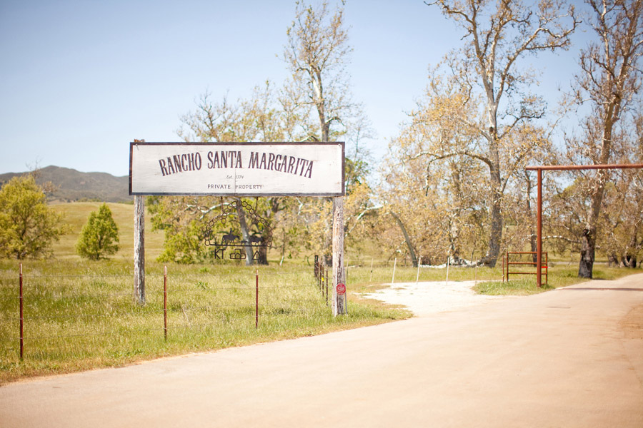 The Santa Margarita Ranch sign in front of the ranch.